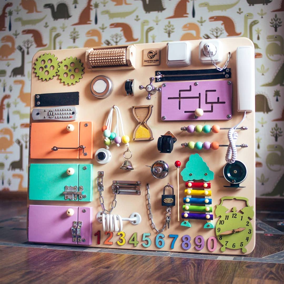 Montessori Busy Board - Sensory Toy for Kids - First Birthday Gift