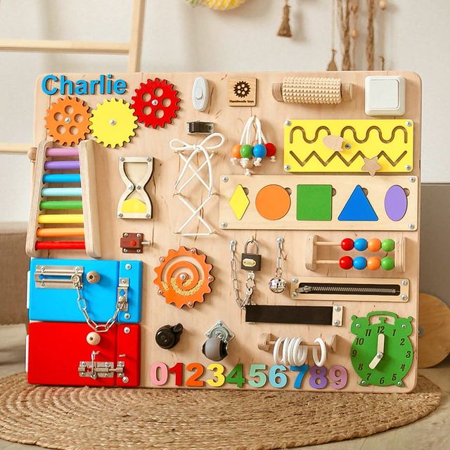 Montessori Busy Board - Sensory Toy for Kids - First Birthday Gift