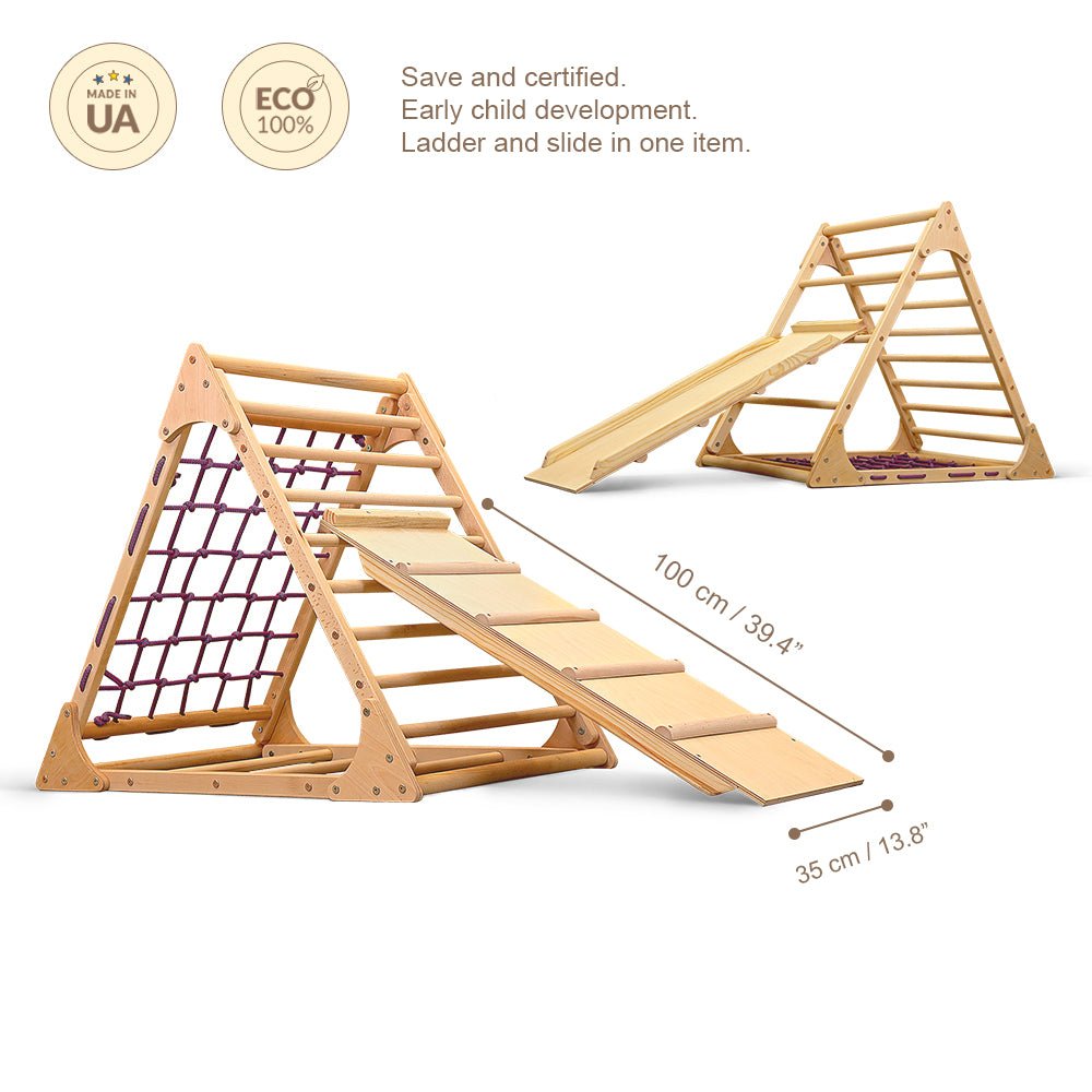 Activity triangle planground for kids 0 - 7 y.o. - CleverWood