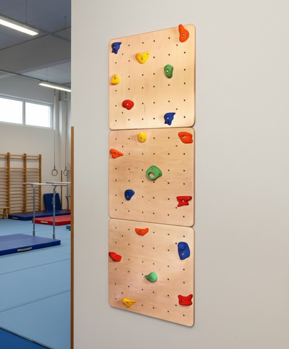 Set of Clear Wooden Climbing Wall Panels for Kids and Adults