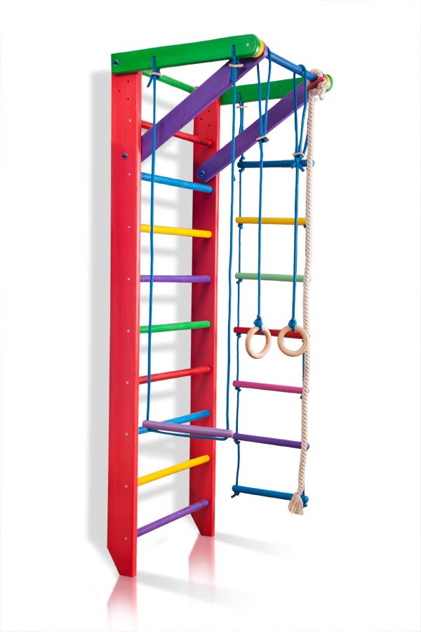 Colored Swedish ladder for kids and adults with Rope attachments - CleverWood