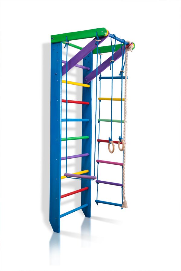 Colored Swedish ladder for kids and adults with Rope attachments - CleverWood