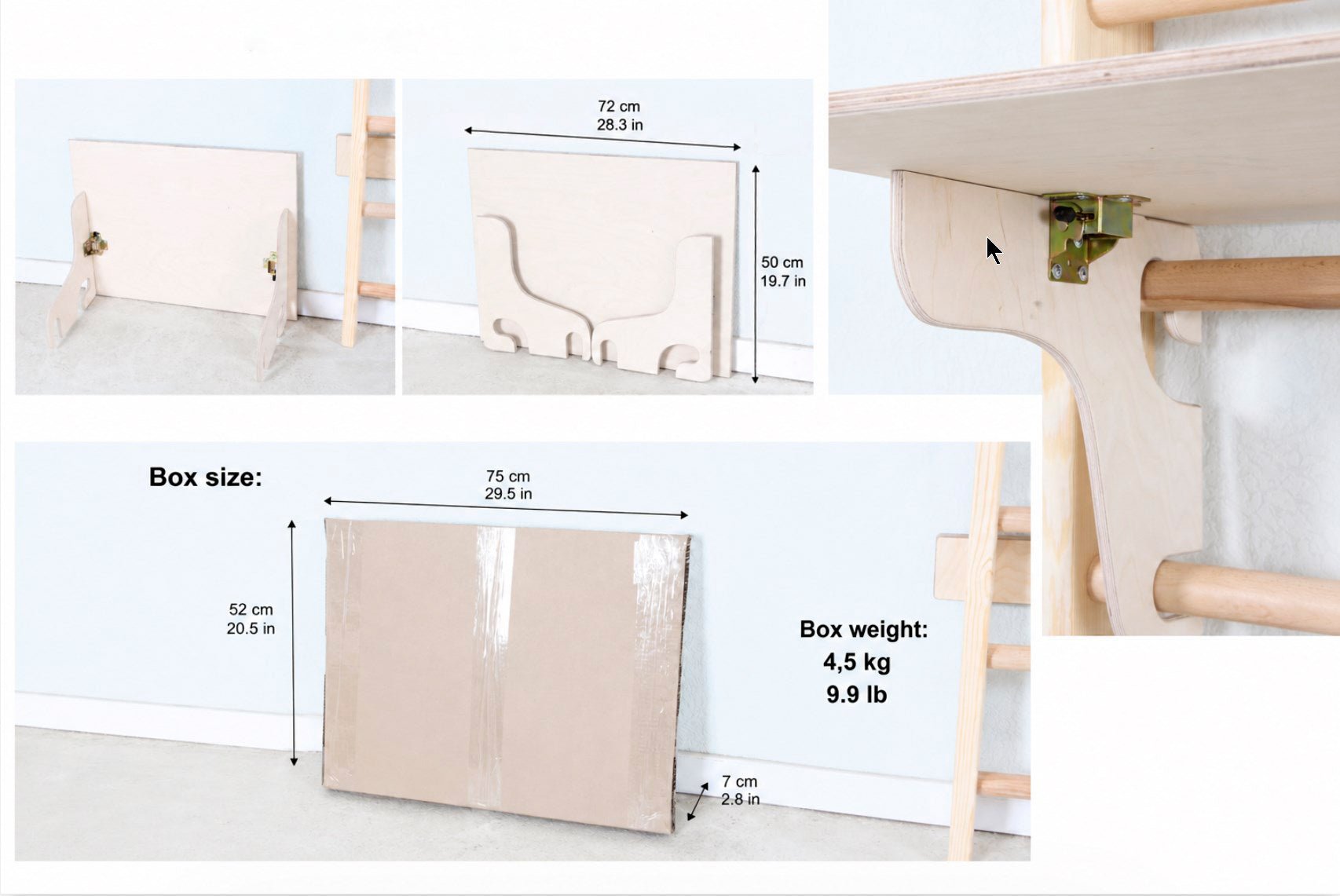 Foldable Workstation Desk Add - on for Sport Ladder - CleverWood