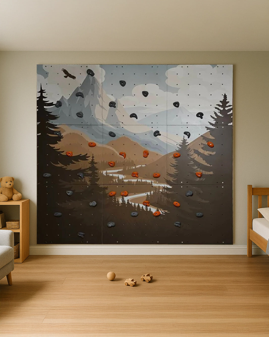 Climbing Wall Panels – Set of 3, 6 or 9 - Different design