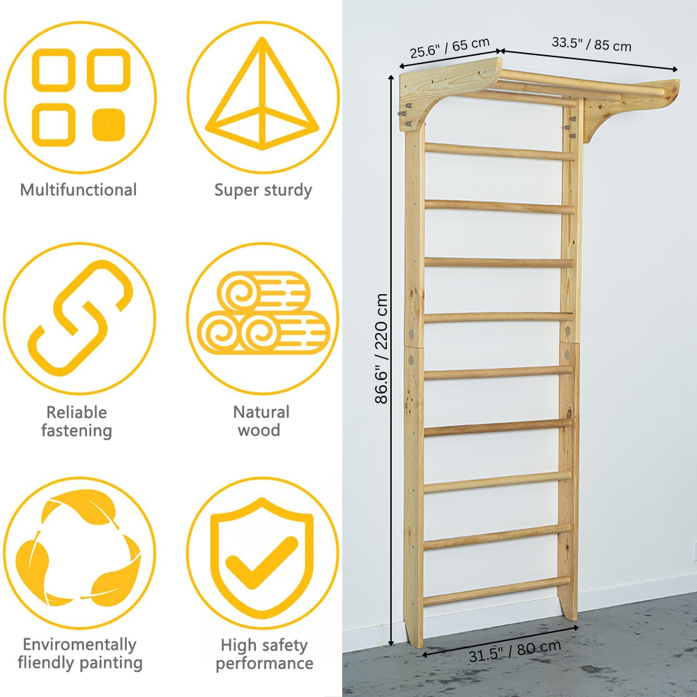 Heavy Duty Wooden Swedish Sport Ladder For Calisthenics and Workout