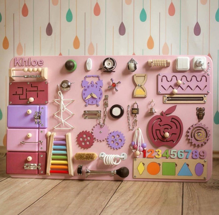 Large Montessori Busy Board For Motor Skills Development and Education - CleverWood