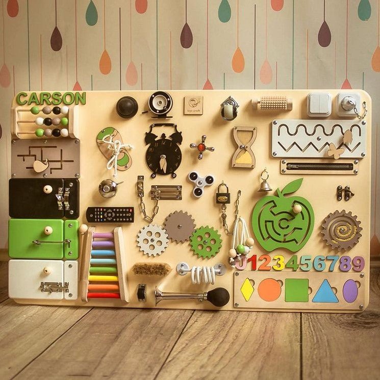 Large Montessori Busy Board For Motor Skills Development and Education - CleverWood