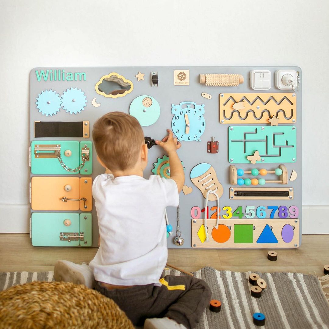Large Montessori Busy Board For Motor Skills Development and Education - CleverWood