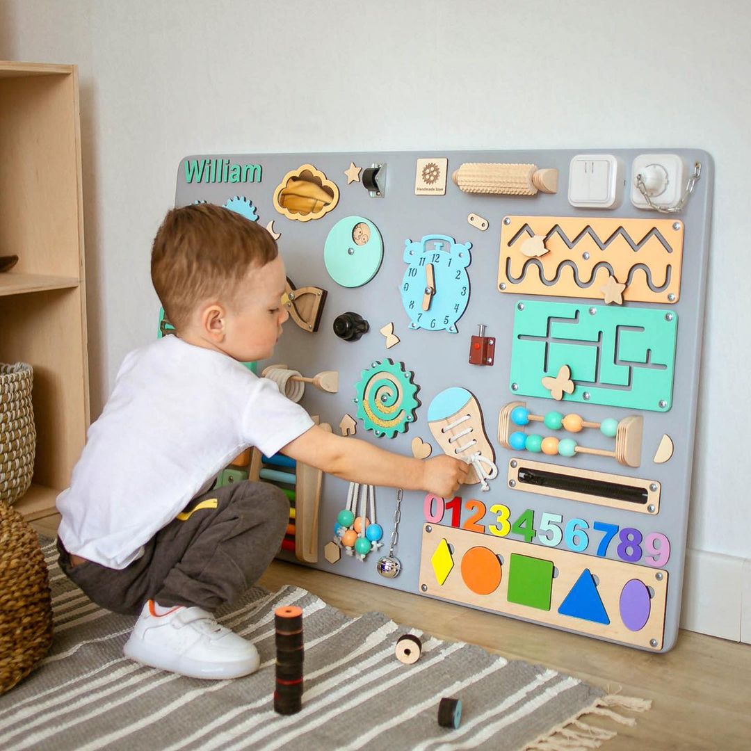 Large Montessori Busy Board For Motor Skills Development and Education - CleverWood