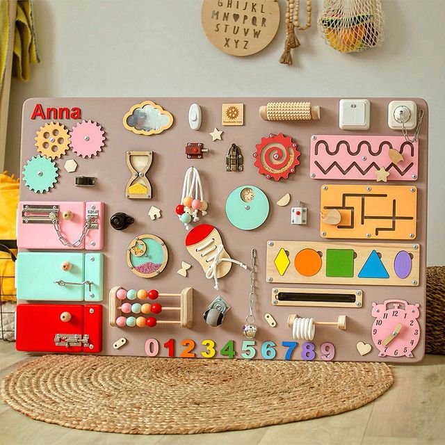 Large Montessori Busy Board For Motor Skills Development and Education - CleverWood