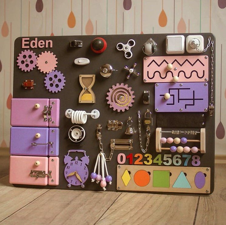 Medium Educational Busy Board for Brain and Motor Skills Development - CleverWood