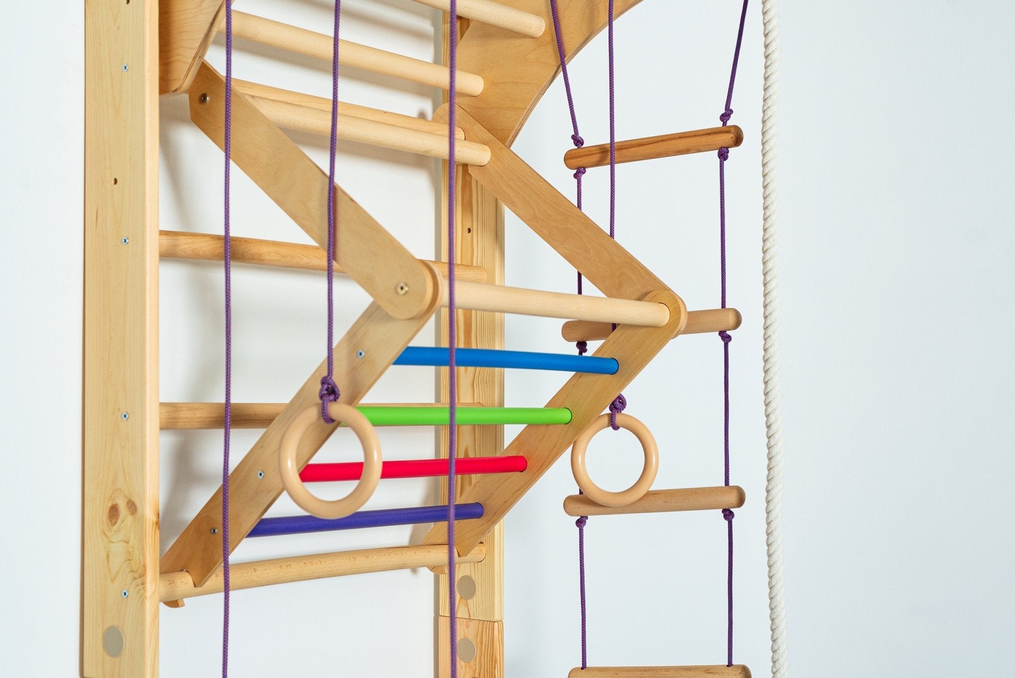Monkey Triangle for Swedish ladders made of wood - Sport attachments - Equipment for Swedish ladder - CleverWood