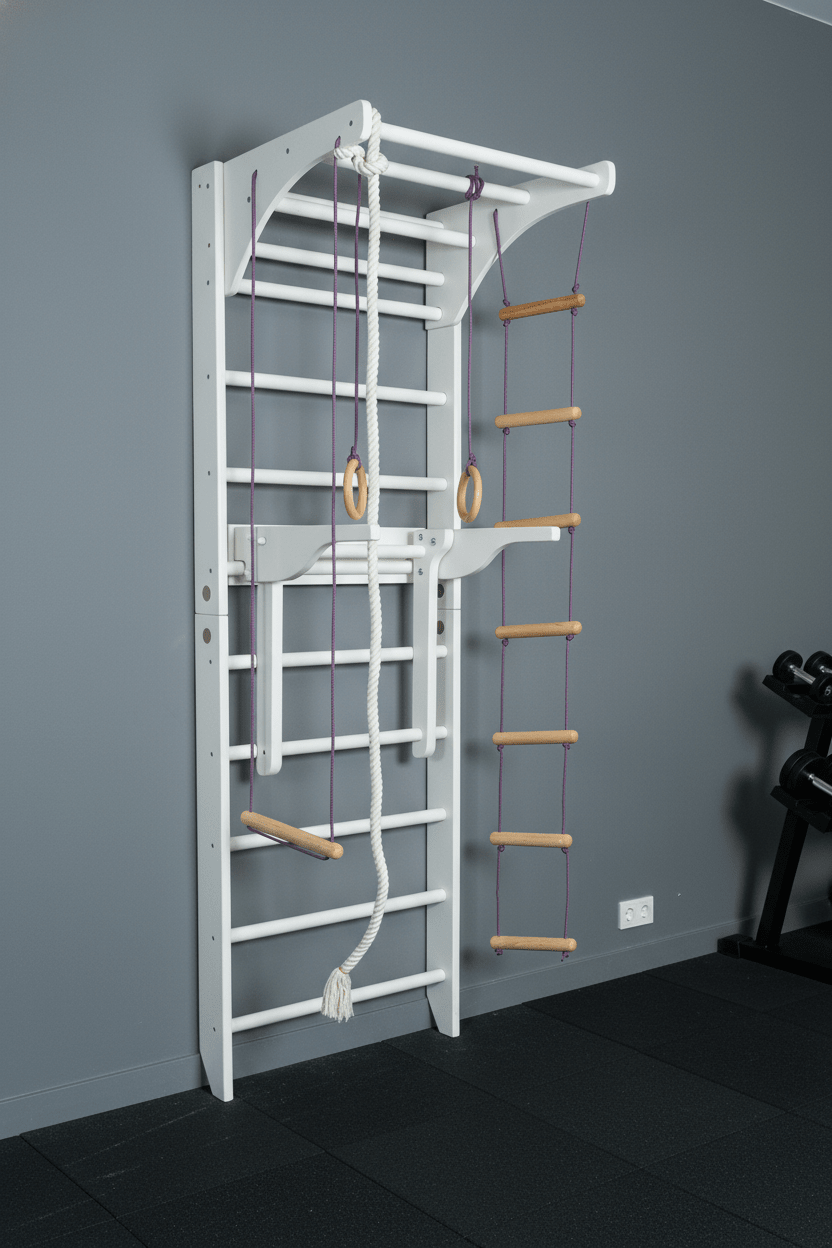 Multifunctional Wooden Swedish Sport Ladder with Pull - Up and Dip Bars for Home Gym - CleverWood