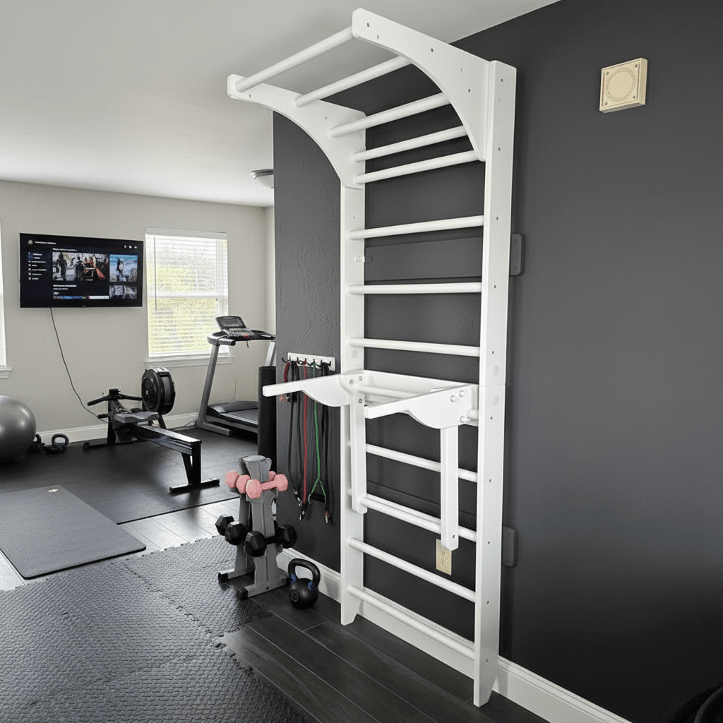 Multifunctional Wooden Swedish Sport Ladder with Pull - Up and Dip Bars for Home Gym - CleverWood