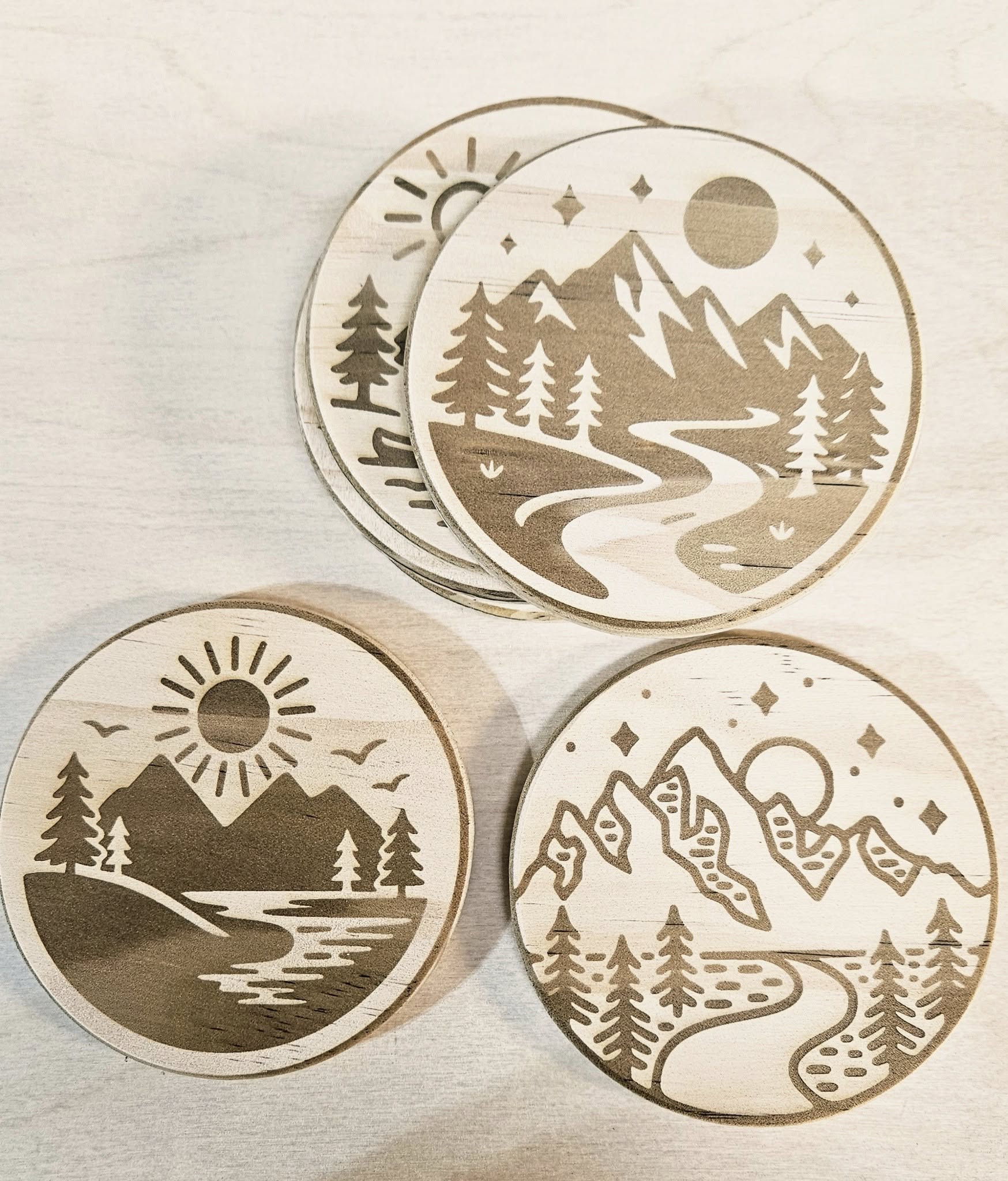 Set of 4 coasters - Nature - CleverWood