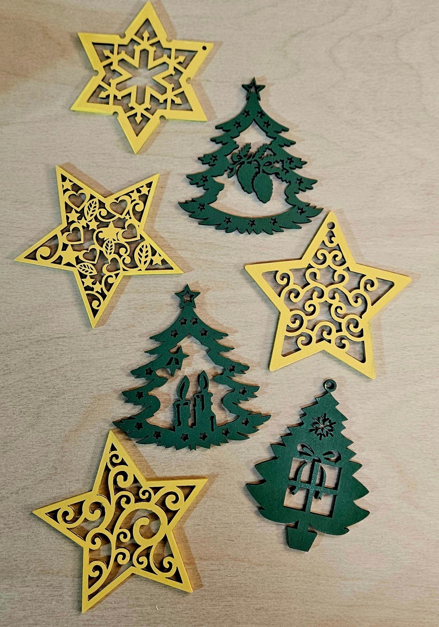Set of Christmas ornaments with box - CleverWood