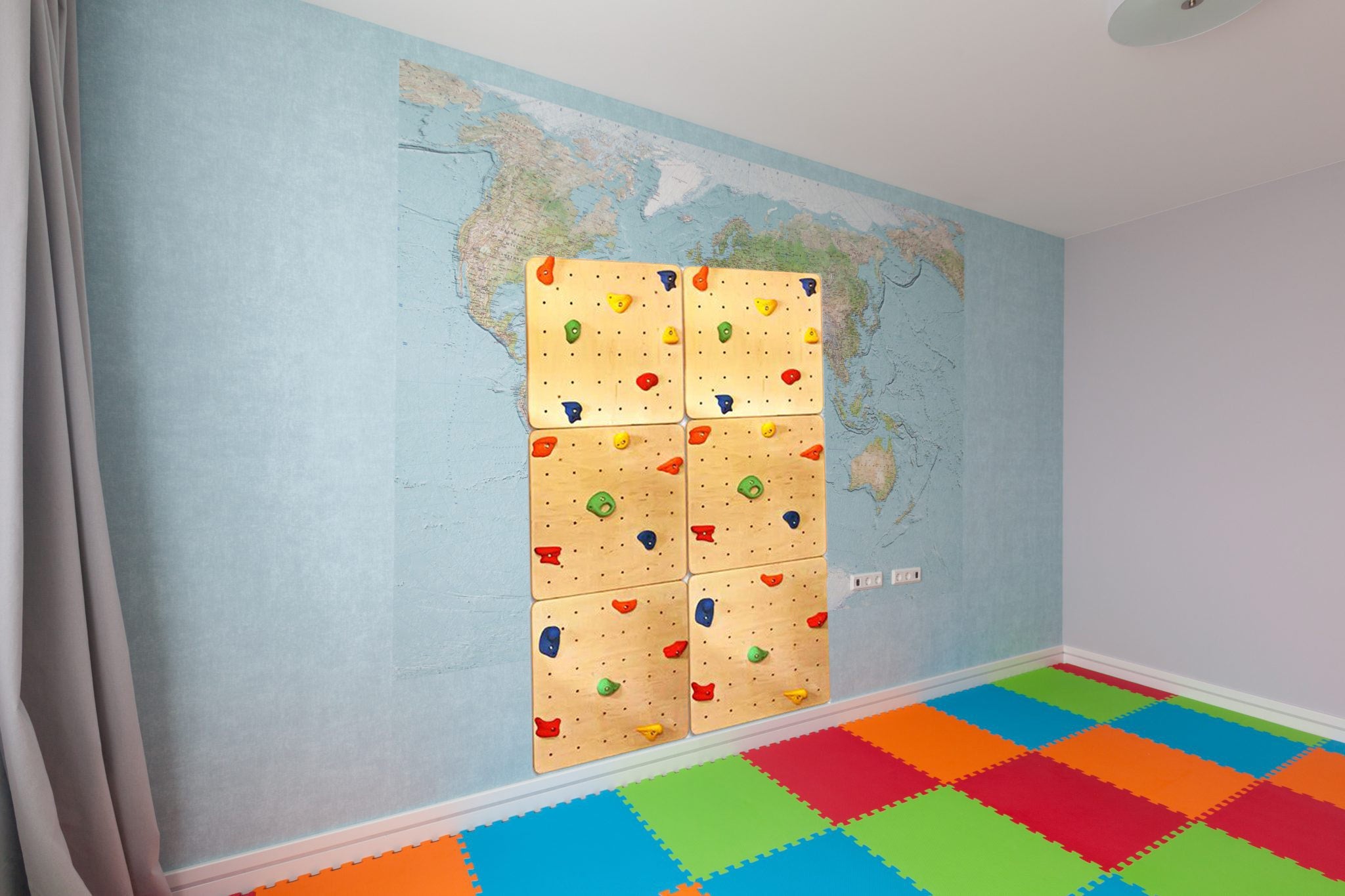 Set of Clear Wooden Climbing Wall Panels for Kids and Adults - CleverWood