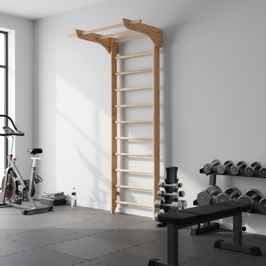 Stall Bars with Wide Pull Up Bar - CleverWood