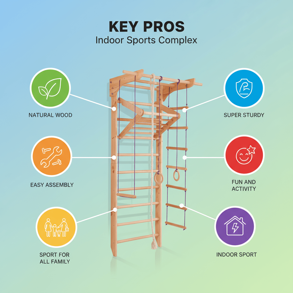 Swedish ladder with wide pull up bar and Triangle for kids and adults - CleverWood