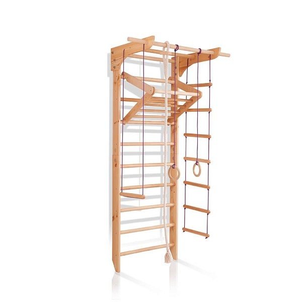 Swedish ladder with wide pull up bar and Triangle for kids and adults - CleverWood