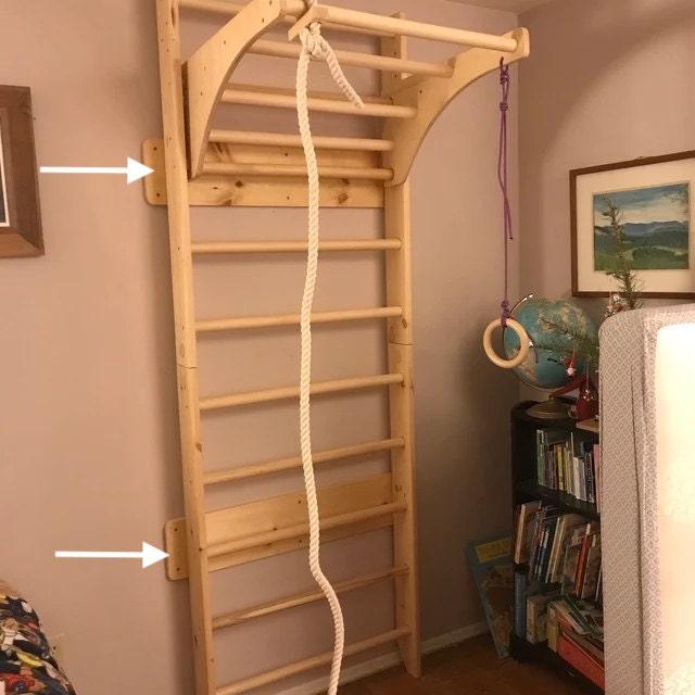 Swedish Sport Ladder with Adjustable Pull - up bar for Home exercises - Wall Stall bars for gymnastic - CleverWood