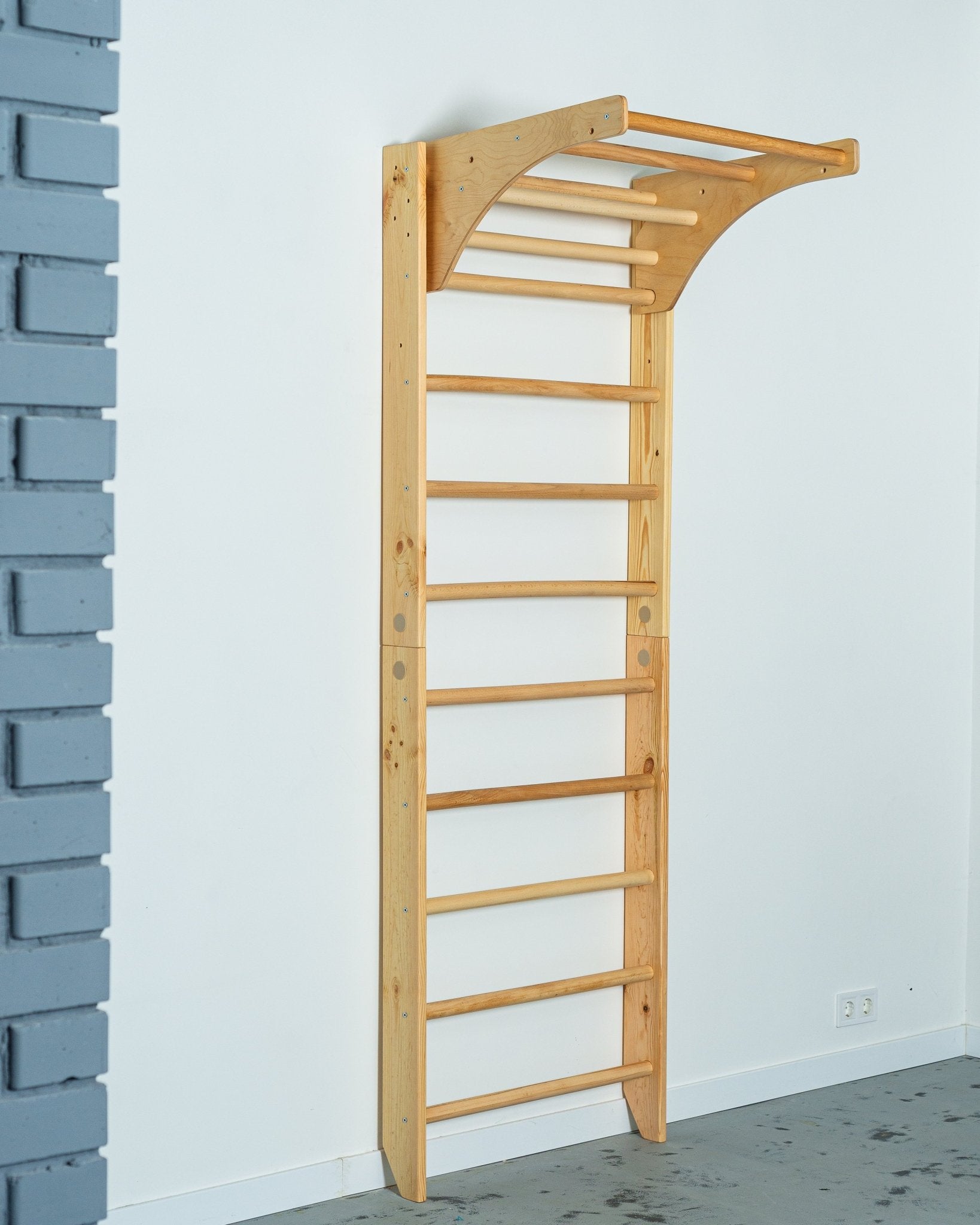 Swedish Sport Ladder with Adjustable Pull - up bar for Home exercises - Wall Stall bars for gymnastic - CleverWood