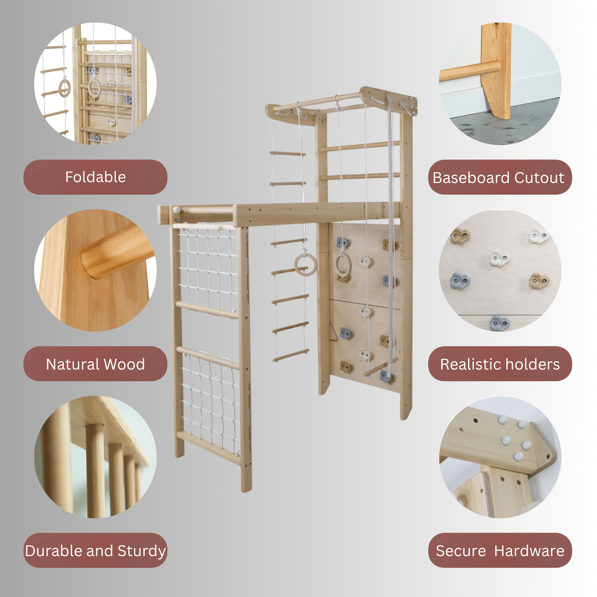 Wooden Foldable Indoor Playground "Transformer-Climber" - CleverWood