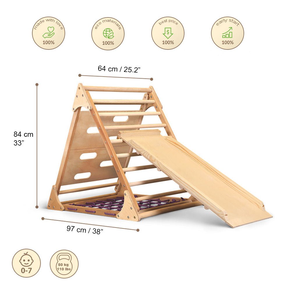 Wooden indoor playground for kids 0 - 7 y.o. - CleverWood