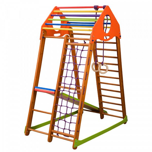 Wooden Playground for Kids - Indoor/Outdoor Use - Sport complex from natural materials - CleverWood