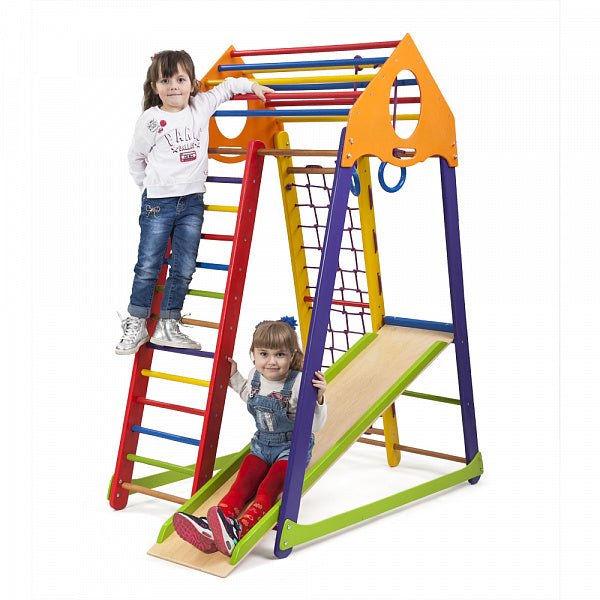 Wooden Playground for Kids - Indoor/Outdoor Use - Sport complex from natural materials - CleverWood