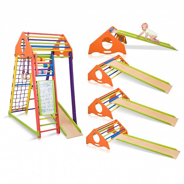 Wooden Playground for Kids - Indoor/Outdoor Use - Sport complex from natural materials - CleverWood