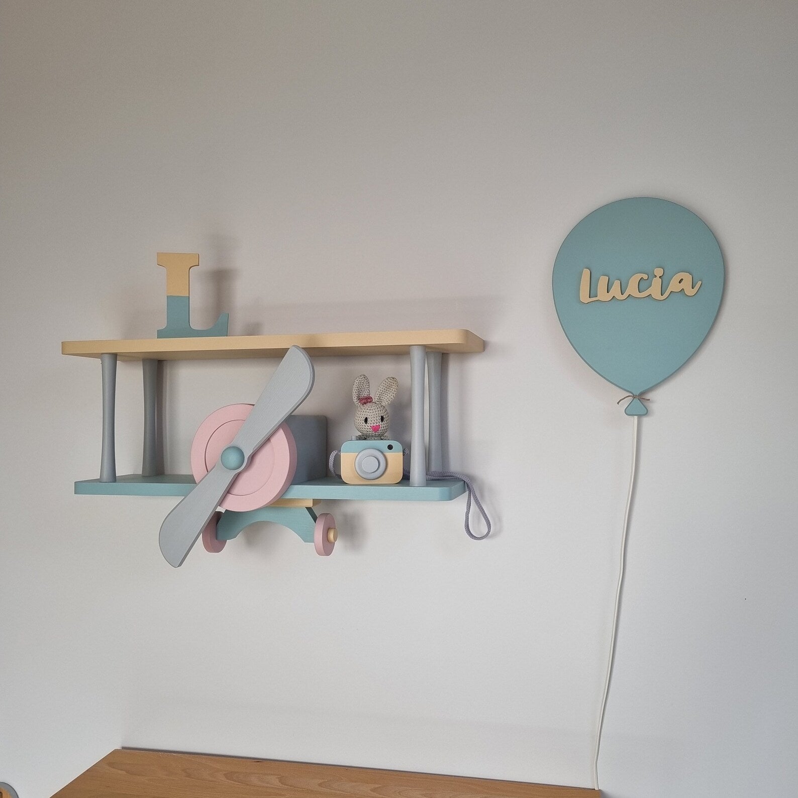 Wooden shelf Airplane - CleverWood