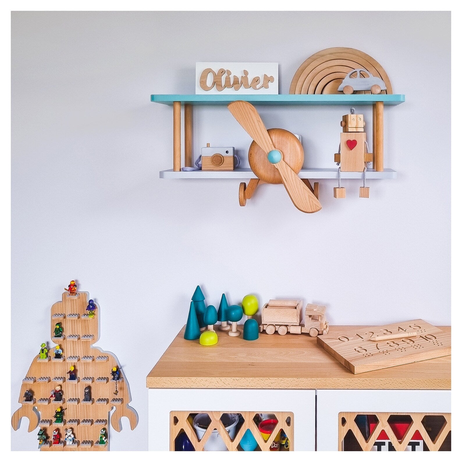 Wooden shelf Airplane - CleverWood