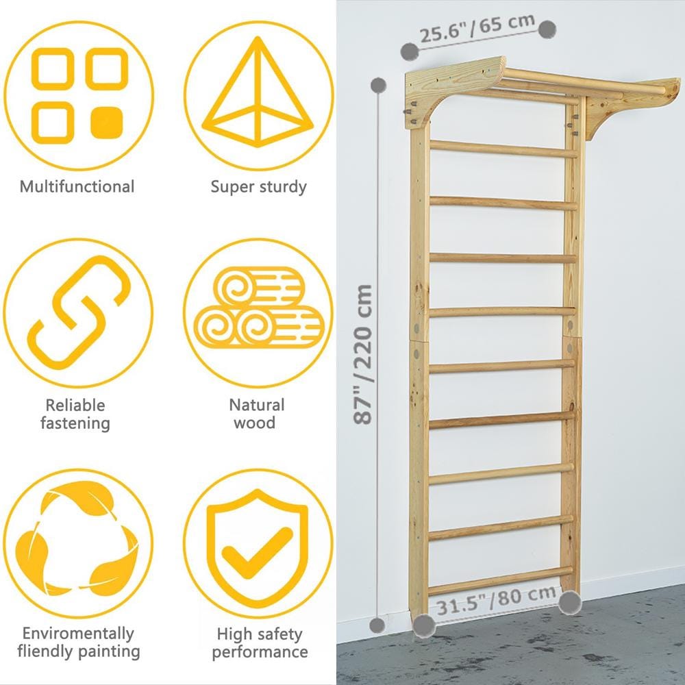 Swedish Ladder for Home Exercises with Fixed Pull Up Bar