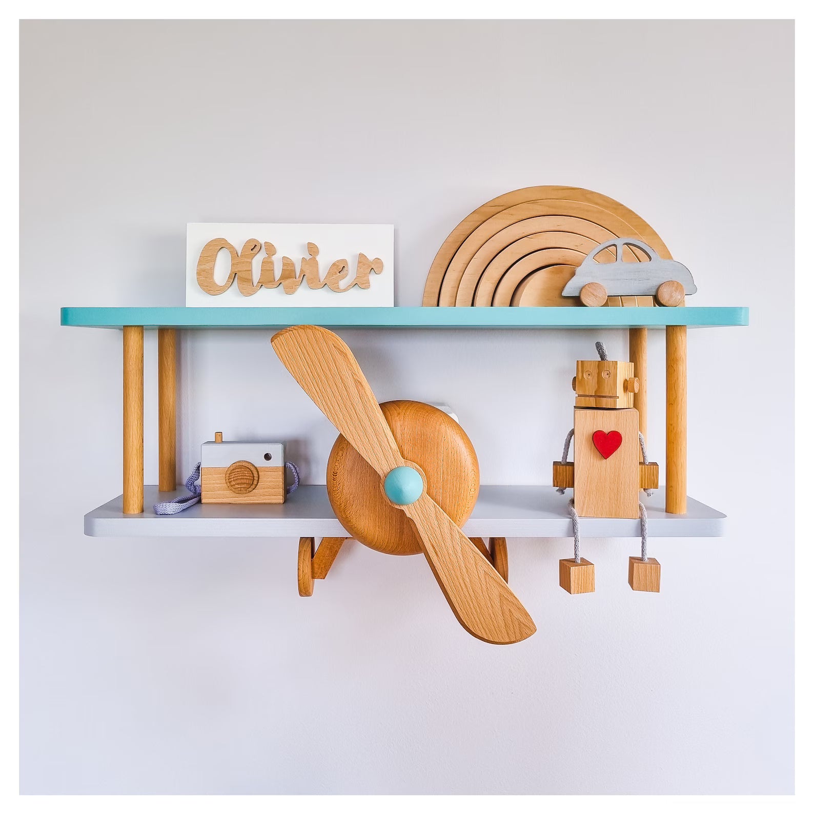 Wooden shelf Airplane