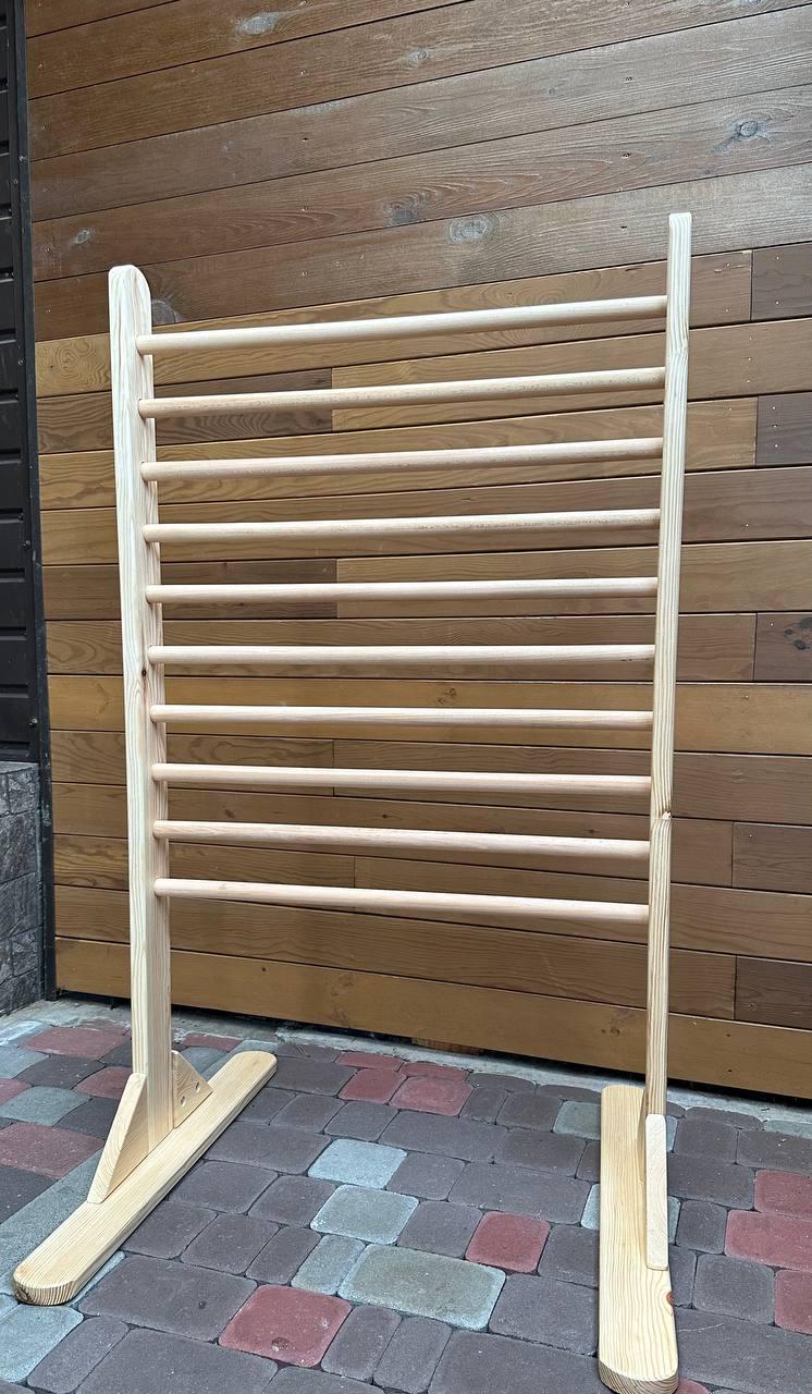 Wooden Ladder Stand for Rehab and Pediatric Physical Therapy Exercises & Activities - Adapted Yoga for Kids and Adults