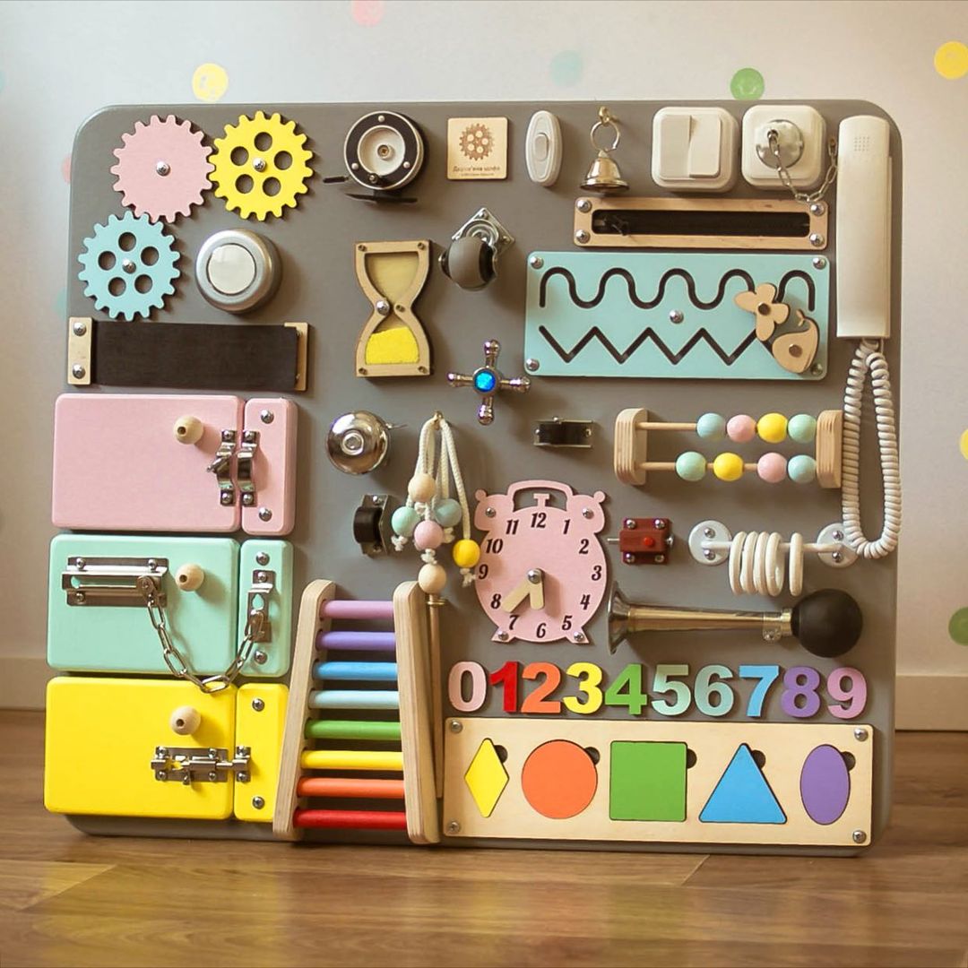 Montessori Busy Board - Sensory Toy for Kids - First Birthday Gift