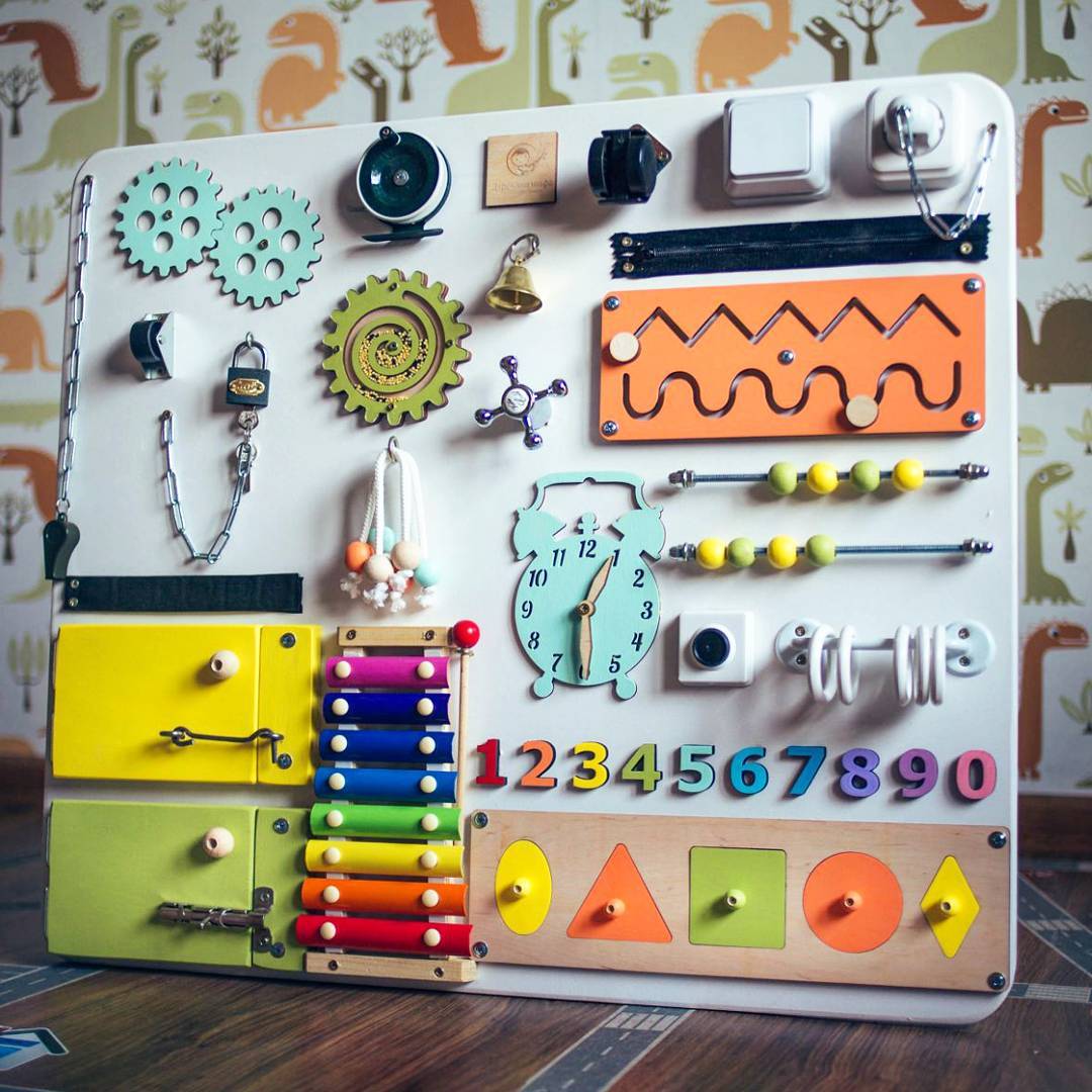 Montessori Busy Board - Sensory Toy for Kids - First Birthday Gift