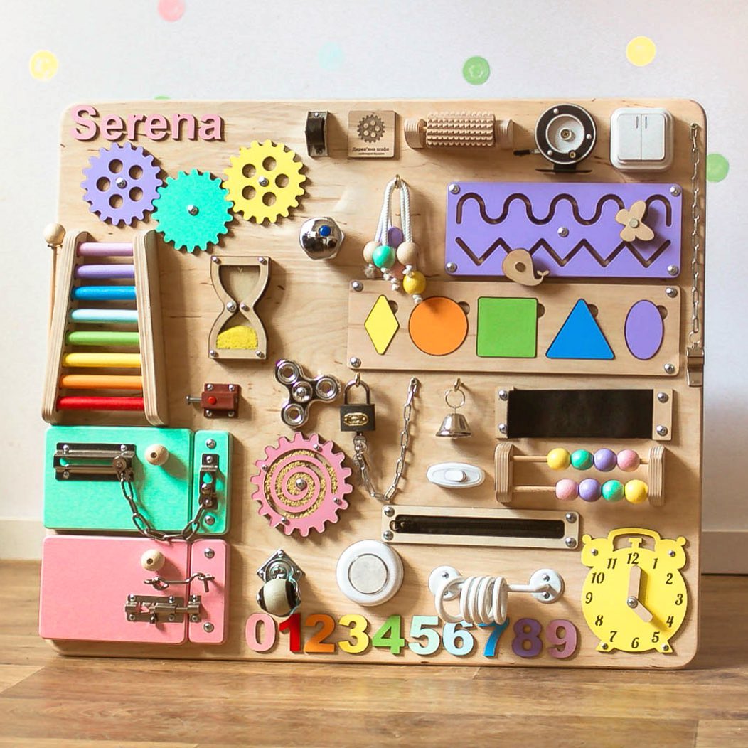Montessori Busy Board - Sensory Toy for Kids - First Birthday Gift