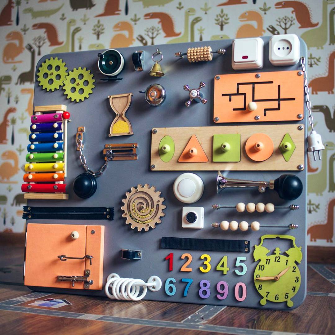 Montessori Busy Board - Sensory Toy for Kids - First Birthday Gift