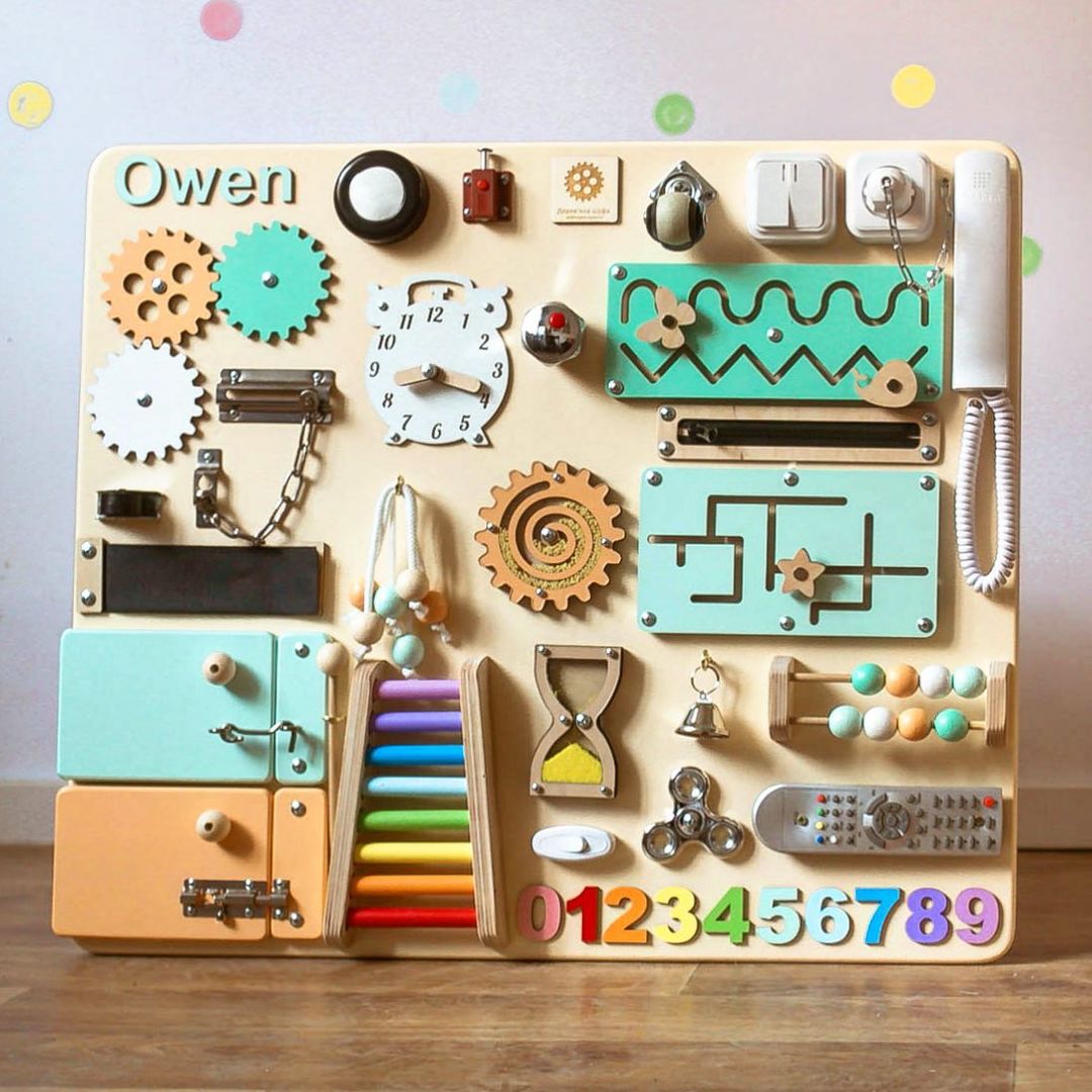 Montessori Busy Board - Sensory Toy for Kids - First Birthday Gift