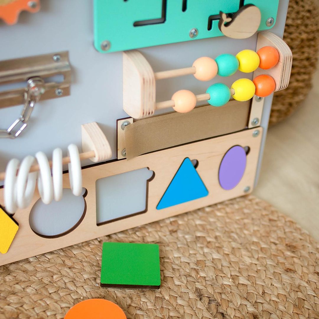 Montessori Busy Board - Sensory Toy for Kids - First Birthday Gift