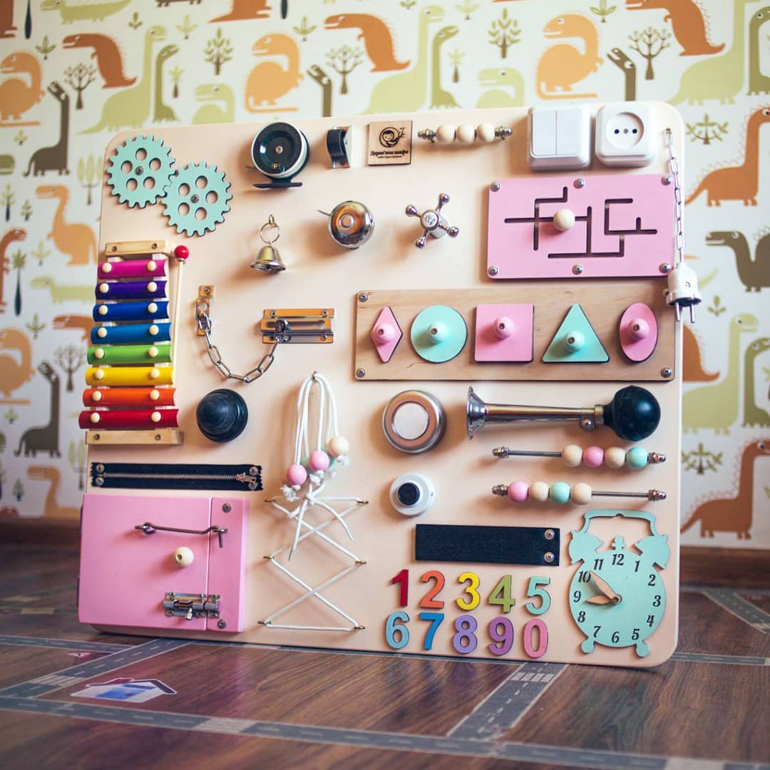 Montessori Busy Board - Sensory Toy for Kids - First Birthday Gift