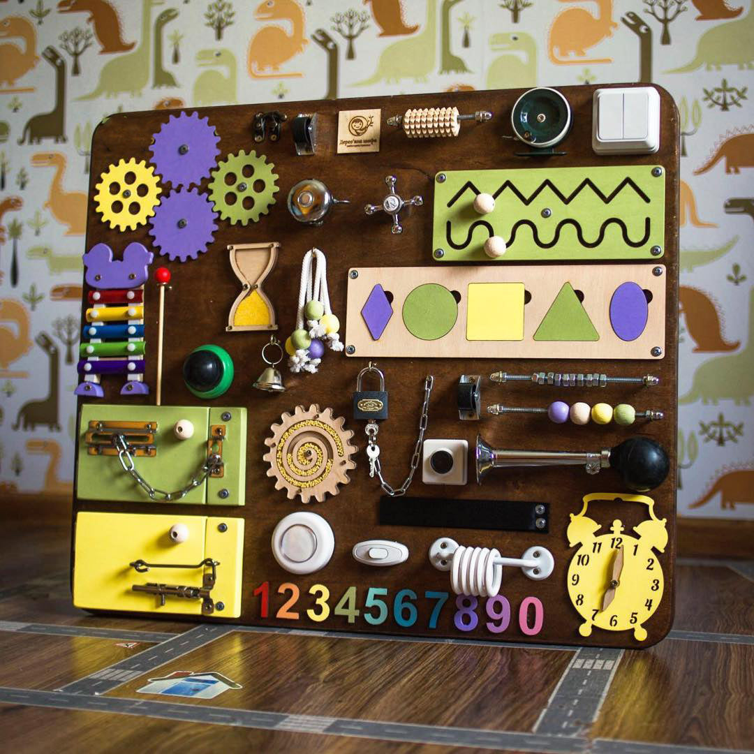 Montessori Busy Board - Sensory Toy for Kids - First Birthday Gift