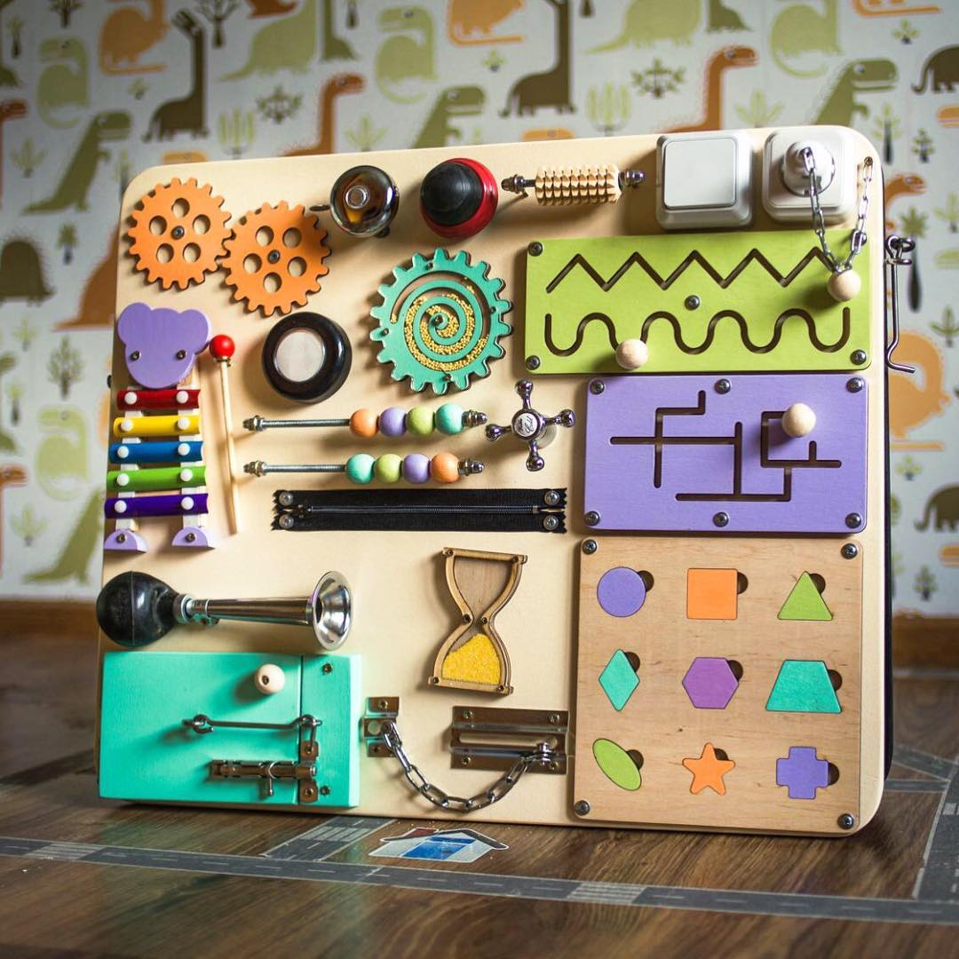 Montessori Busy Board - Sensory Toy for Kids - First Birthday Gift