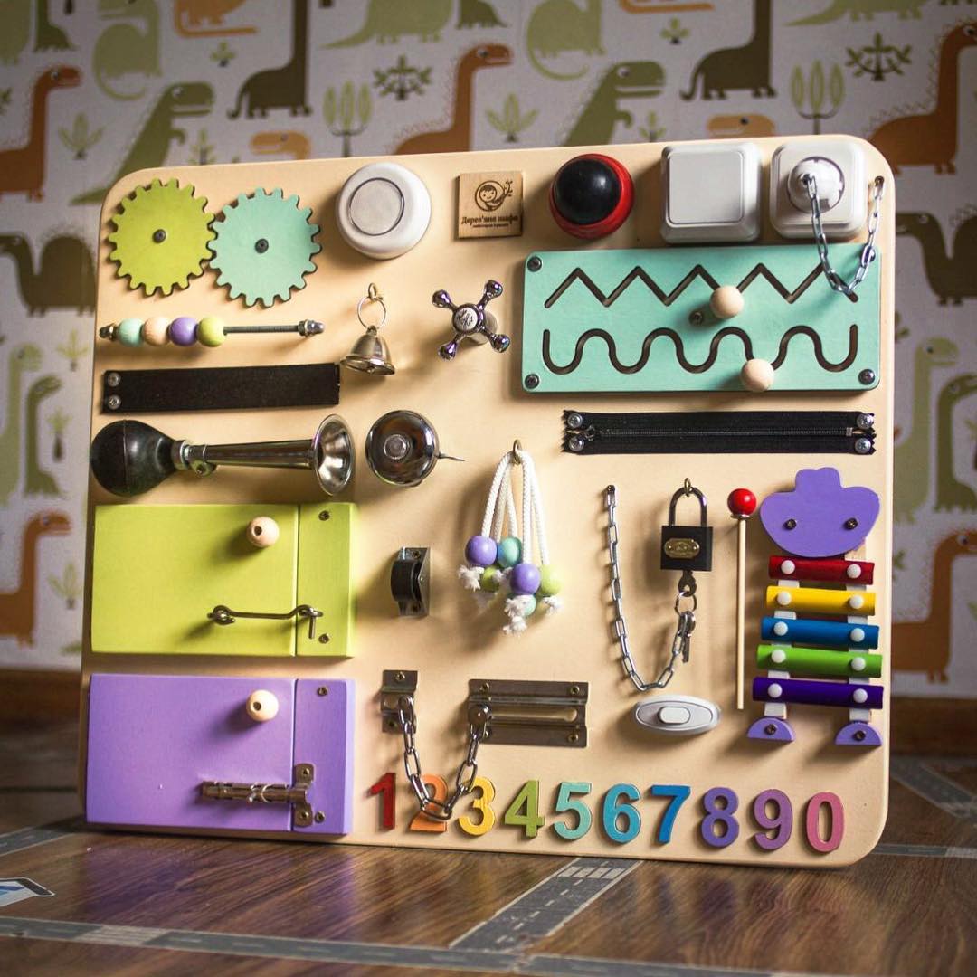 Montessori Busy Board - Sensory Toy for Kids - First Birthday Gift