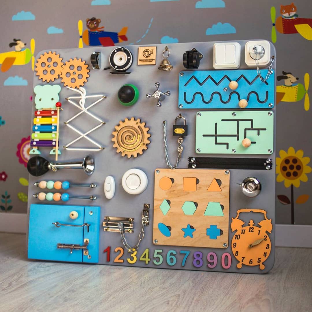 Montessori Busy Board - Sensory Toy for Kids - First Birthday Gift