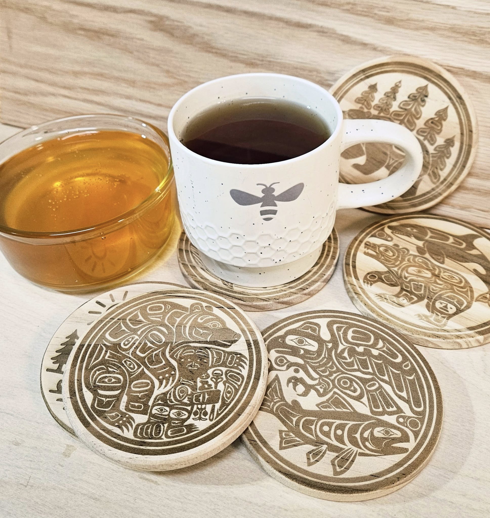 Set of 4 coasters - Native Alaska
