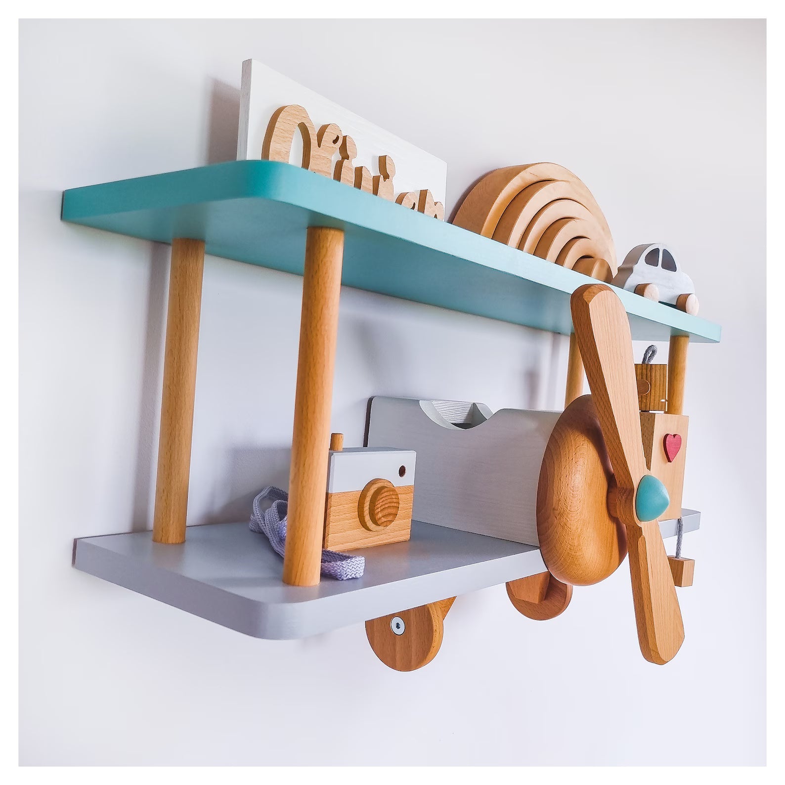 Wooden shelf Airplane
