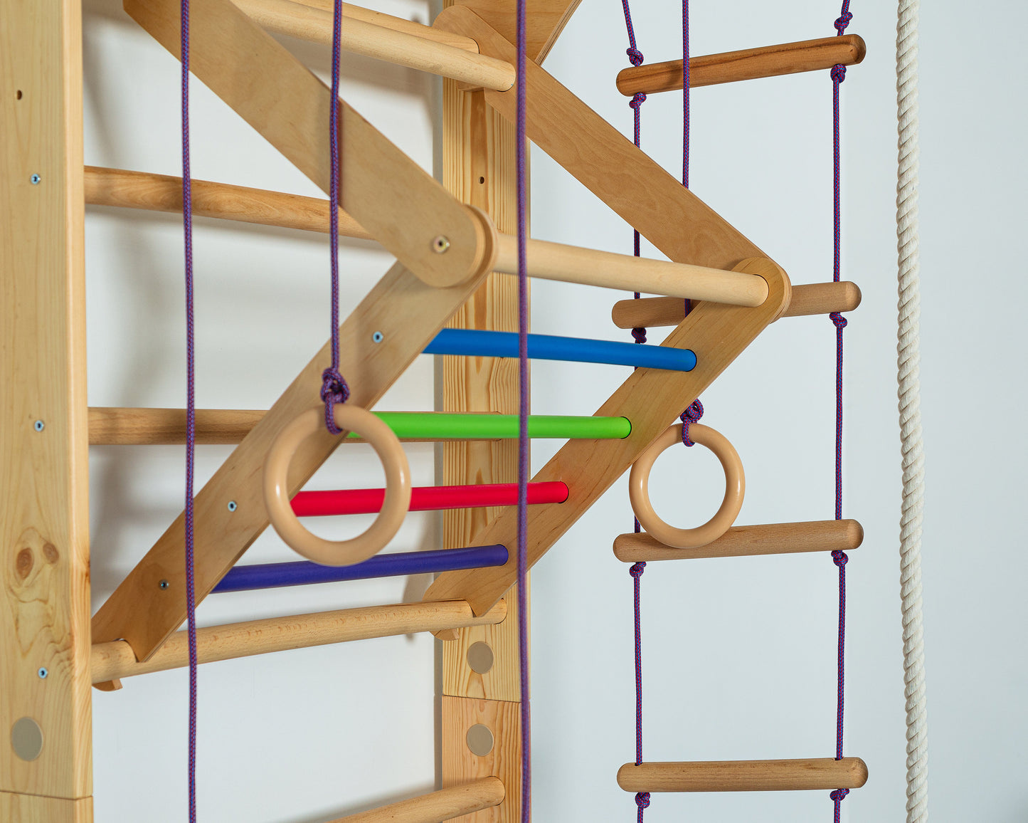 Monkey Triangle for Swedish ladders made of wood - Sport attachments - Equipment for Swedish ladder